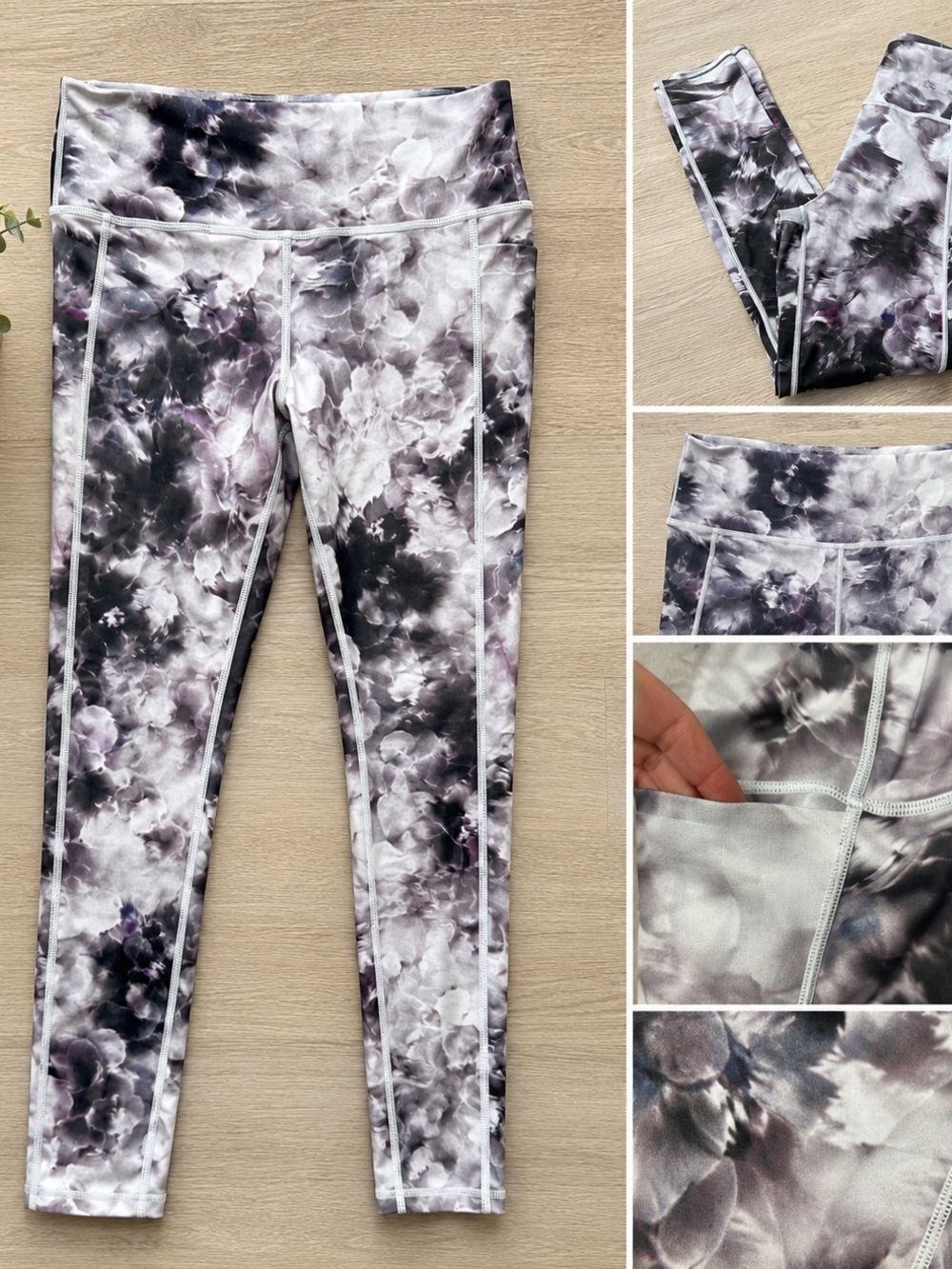 ATHLETA Run Free Winter Garden 7/8 Leggings Size S